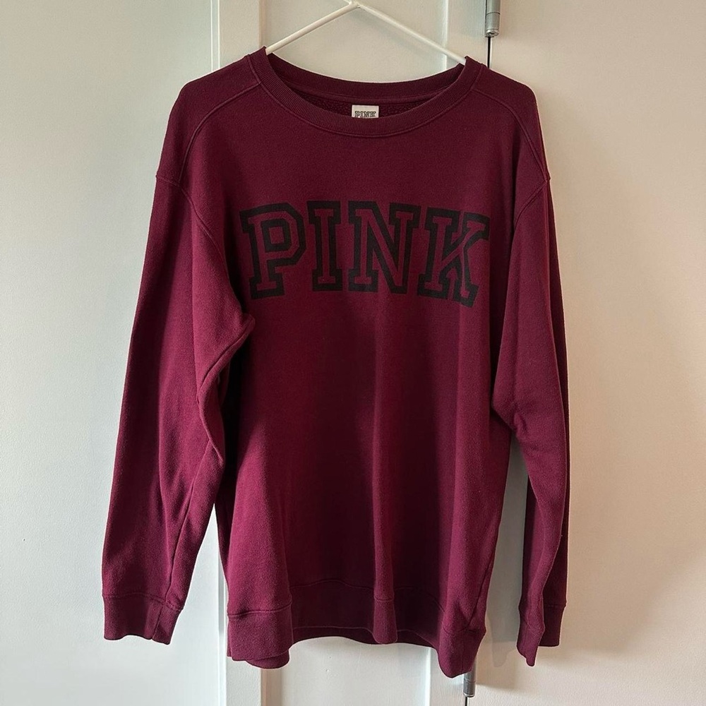 PINK Victoria's Secret Maroon Crew Neck Sweater